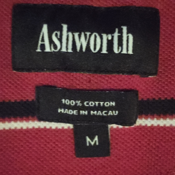 St. John's University Red Storm Red w/ Stripe Polo Shirt Size Medium Ashworth - Picture 4 of 13